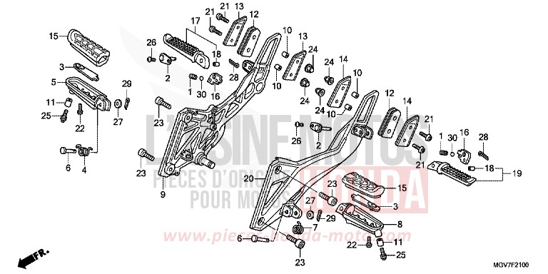 MARCHE de CBR600F PEARL NIGHTSTAR BLACK (NHA84) de 2012