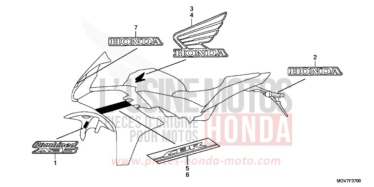 MARQUE (1) de CBR600F PEARL NIGHTSTAR BLACK (NHA84) de 2012