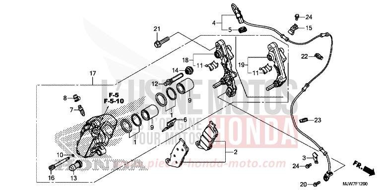 ETRIER DE FREIN AVANT de CB500F MILLENNIUM RED (R263) 2017