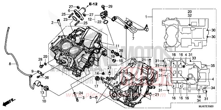 CARTER MOTEUR de CB500F PEARL METALLOID WHITE (NHA96) 2017