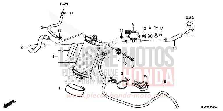 CUVETTE de CB500F PEARL METALLOID WHITE (NHA96) 2017
