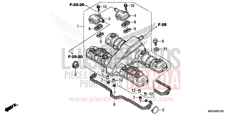 COUVERCLE DE CULASSE de CB1100 CANDY PROMINENCE RED (R342) 2017