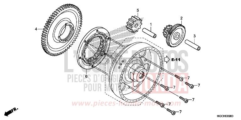 EMBRAYAGE DE DEMARRAGE de CB1100 CANDY PROMINENCE RED (R342) 2017