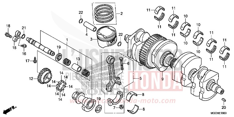 VILEBREQUIN/PISTON de CB1100 CANDY PROMINENCE RED (R342) 2017