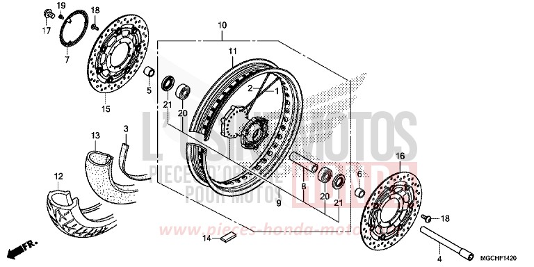 ROUE AVANT (CB1100CA/CAD) de CB1100 CANDY PROMINENCE RED (R342) 2017