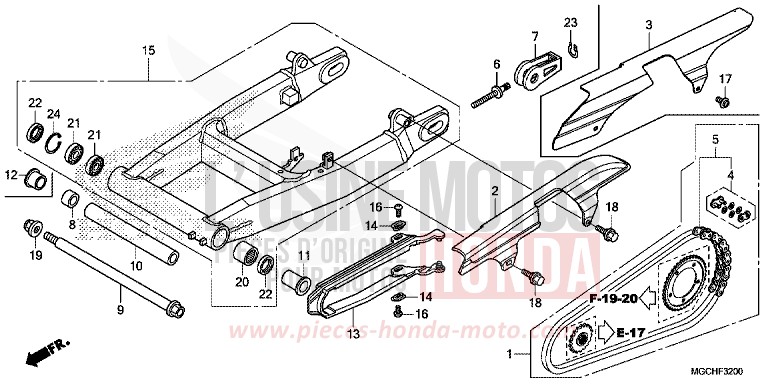 BRAS OSCILLANT (CB1100CA/CAD/TA/TAD) de CB1100 CANDY PROMINENCE RED (R342) 2017