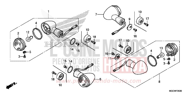 CLIGNOTANT (CB1100CA/CAD/TA/TAD) de CB1100 CANDY PROMINENCE RED (R342) 2017
