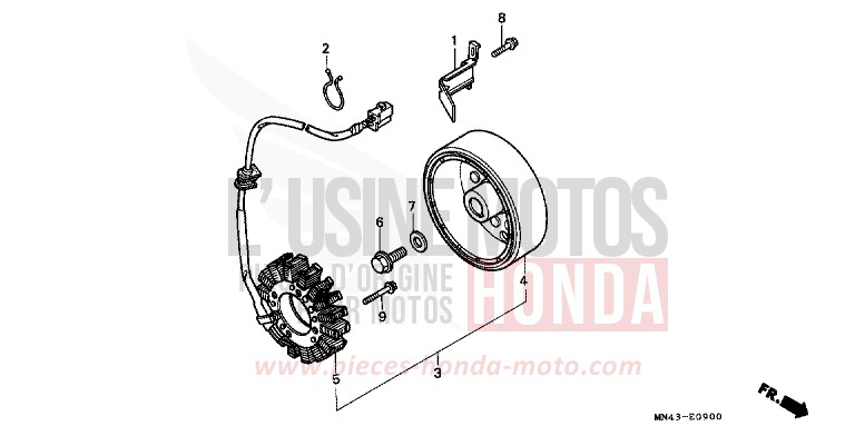 GENERATRICE de CBR600F PEARL CRYSTAL WHITE (NH193K) de 1988