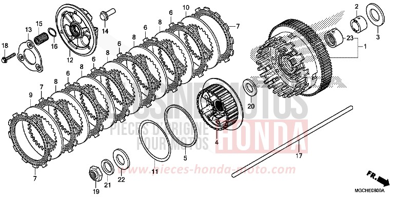 EMBRAYAGE de CB1100 PEARL SUNBEAM WHITE (NHA66) 2017