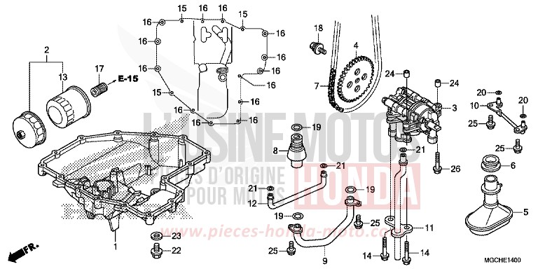 CARTER D'HUILE/POMPE A HUILE de CB1100 PEARL SUNBEAM WHITE (NHA66) de 2017