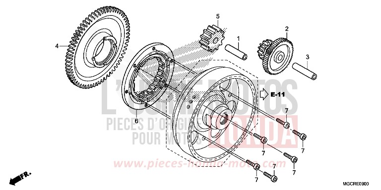 EMBRAYAGE DE DEMARRAGE de CB1100 CANDY CHROMOSPHERE RED (R381) 2018