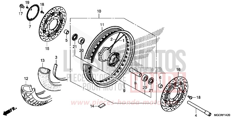 ROUE AVANT (CB1100CA/CAD) de CB1100 CANDY CHROMOSPHERE RED (R381) 2018