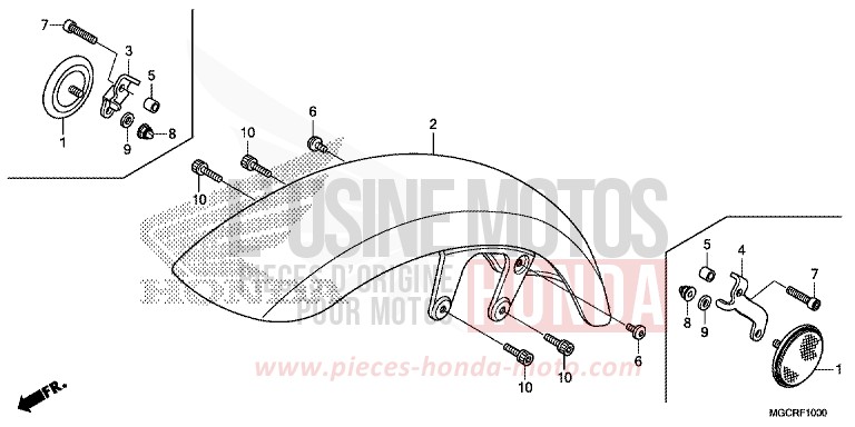 AILE AVANT (CB1100CA/CAD/TA/TAD) de CB1100 PEARL HAWKSEYE BLUE (PB409) 2018