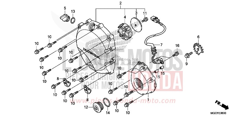 PANNEAU CARTER-MOTEUR D. de CB1100 CANDY CHROMOSPHERE RED (R381) 2019