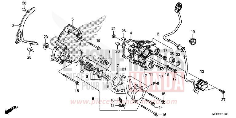 PANNEAU DE CARTER-MOTEUR de CB1100 CANDY CHROMOSPHERE RED (R381) 2019