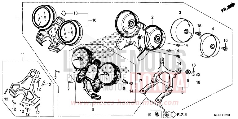 COMPTEUR de CB1100 CANDY CHROMOSPHERE RED (R381) 2019