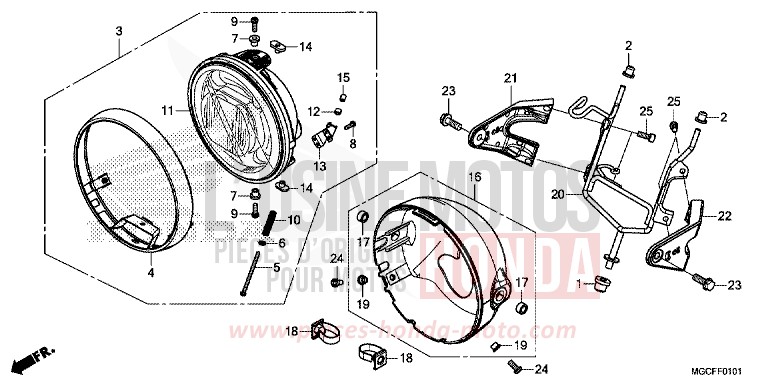 PROJECTEUR (CB1100CA/NA/NAD) de CB1100 PEARL HAWKSEYE BLUE (PB409) 2019