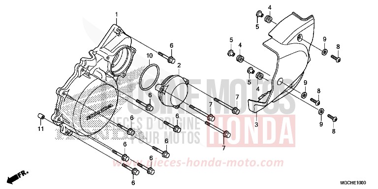 PANNEAU CARTER-MOTEUR G. de CB1100 CANDY PROMINENCE RED (R342) 2017