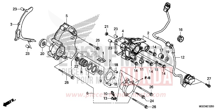 PANNEAU ARRIERE GAUCHE de CB1100 CANDY PROMINENCE RED (R342) 2017