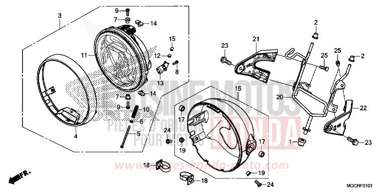 PROJECTEUR (CB1100CA/CAD/NA/NAD) de CB1100 CANDY PROMINENCE RED (R342) 2017
