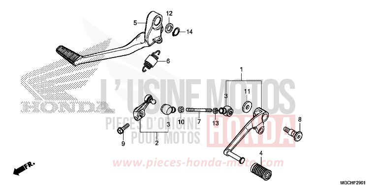 PEDALE (CB1100CA/CAD/NA/NAD) de CB1100 CANDY PROMINENCE RED (R342) 2017