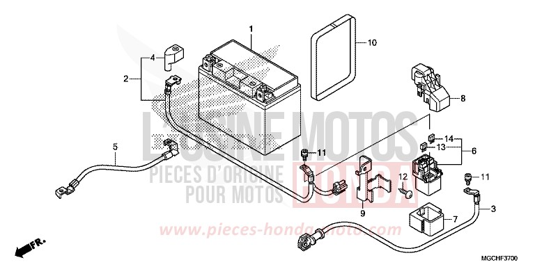 BATTERIE de CB1100 CANDY PROMINENCE RED (R342) 2017
