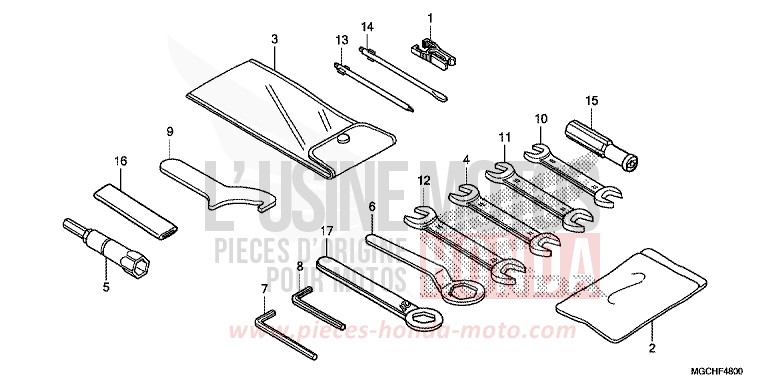 OUTIL de CB1100 CANDY PROMINENCE RED (R342) de 2017