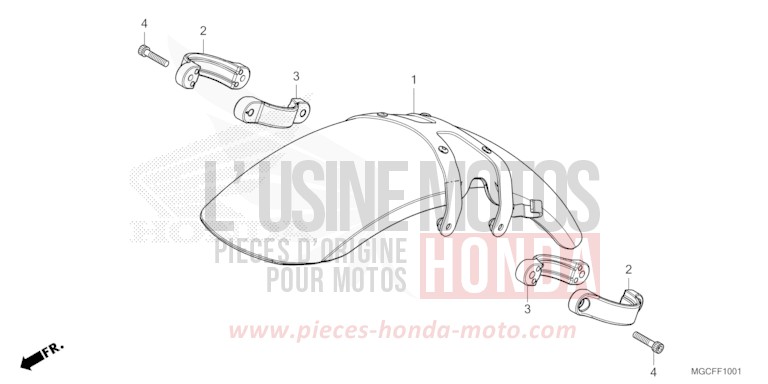 AILE AVANT (CB1100NA/NAD) de CB1100 DARKNESS BLACK METALLIC (NH463) 2019