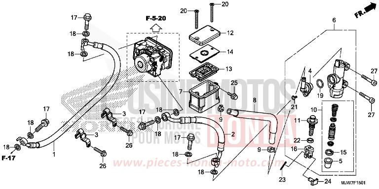 REAR BRAKE MASTER CYLINDER (CB500FA) de CB500F FORCE SILVER METALLIC (NH411) 2018
