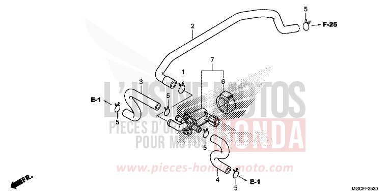VALVE COMMANDE INJECTION D'AIR de CB1100 PEARL HAWKSEYE BLUE (PB409) 2019