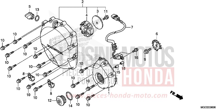 PANNEAU CARTER-MOTEUR D. de CB1100 CANDY ALIZARIN RED (R345) 2014