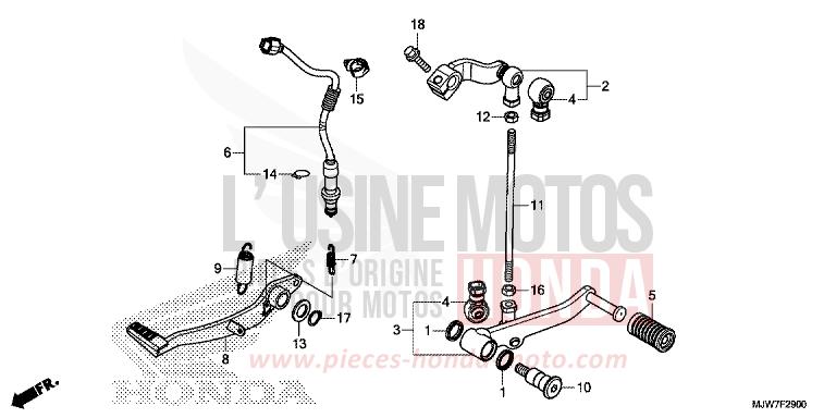 PEDALE de CB500F FORCE SILVER METALLIC (NH411) de 2018