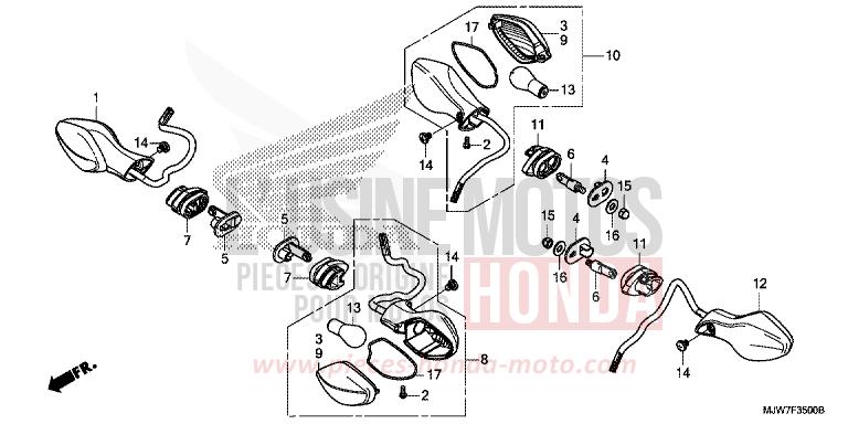 CLIGNOTANT de CB500F FORCE SILVER METALLIC (NH411) 2018