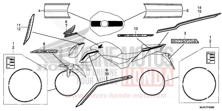 MARQUE/RAYURE de CB500F FORCE SILVER METALLIC (NH411) de 2018