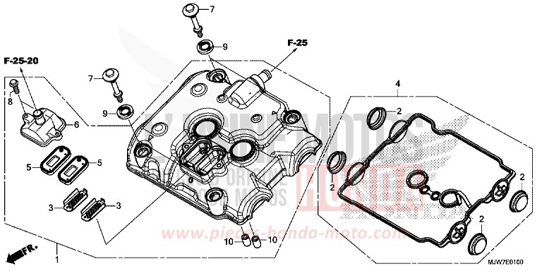 COUVERCLE DE CULASSE de CB500F MAT GUNPOWDER BLACK METALLIC (NH436) 2018