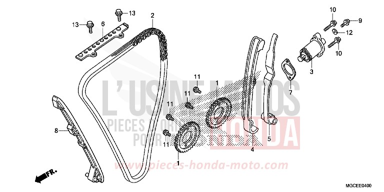 CHAINE A CAMES/TENDEUR de CB1100 PEARL SUNBEAM WHITE (NHA66) 2014