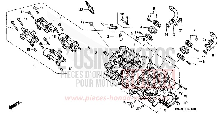 CULASSE de CBR600F PEARL CRYSTAL WHITE (NH193K) de 1989