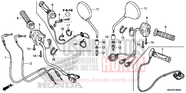 COMMUTATEUR/CABLE de CB1100 PEARL SUNBEAM WHITE (NHA66) 2014