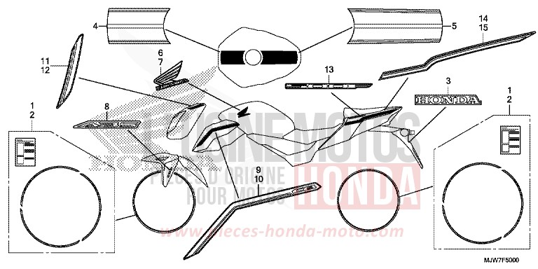 MARQUE/RAYURE de CB500F MAT GUNPOWDER BLACK METALLIC (NH436) de 2018