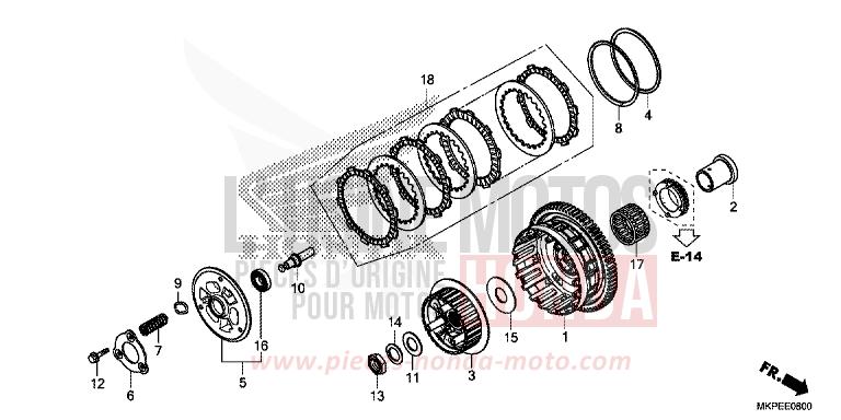 EMBRAYAGE de CB500F CANDY ENERGY ORANGE (YR249) de 2019