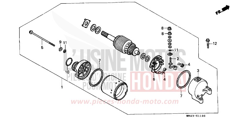 MOTEUR DE DEMARRAGE de CBR600F PEARL CRYSTAL WHITE (NH193H) de 1990
