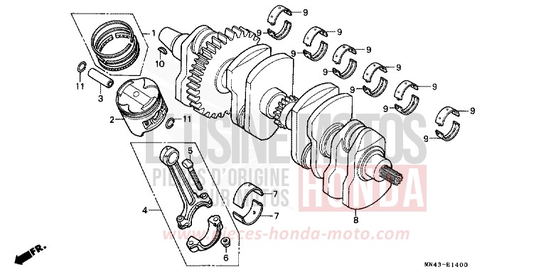 VILEBREQUIN/PISTON de CBR600F PEARL CRYSTAL WHITE (NH193H) de 1990