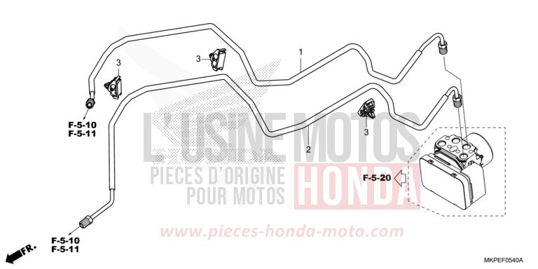 TUYAU DE FREIN de CB500F MAT GUNPOWDER BLACK METALLIC (NH436) de 2019