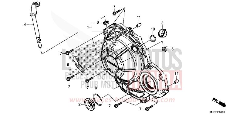 PANNEAU CARTER-MOTEUR D. de CB500F PEARL METALLOID WHITE (NHA96) 2019