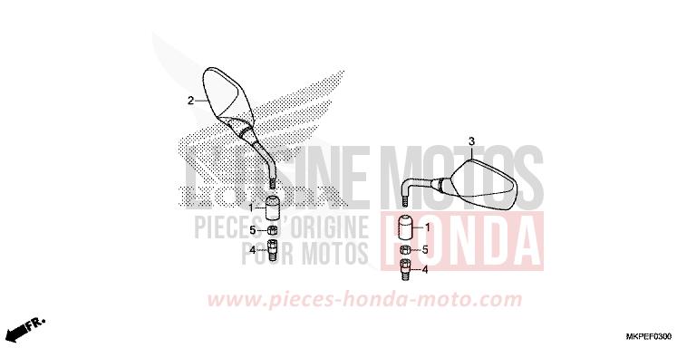 MIROIR de CB500F PEARL METALLOID WHITE (NHA96) de 2019