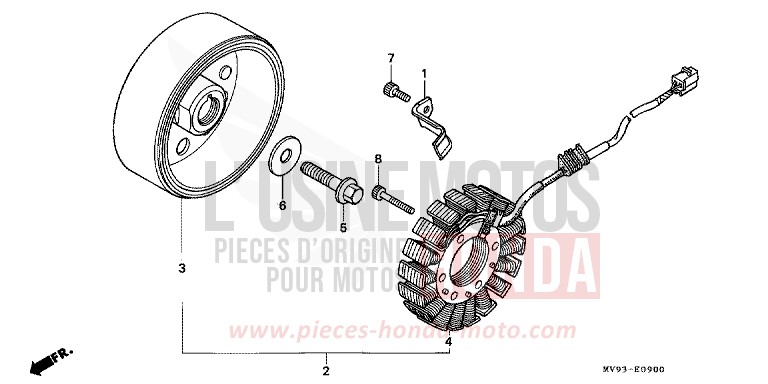 GENERATRICE de CBR600F NOIR (NH1K) de 1992
