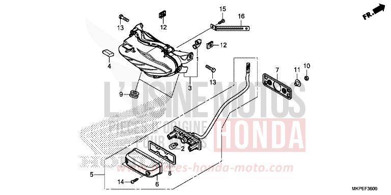 FEU ARRIERE de CB500F PEARL METALLOID WHITE (NHA96) 2019