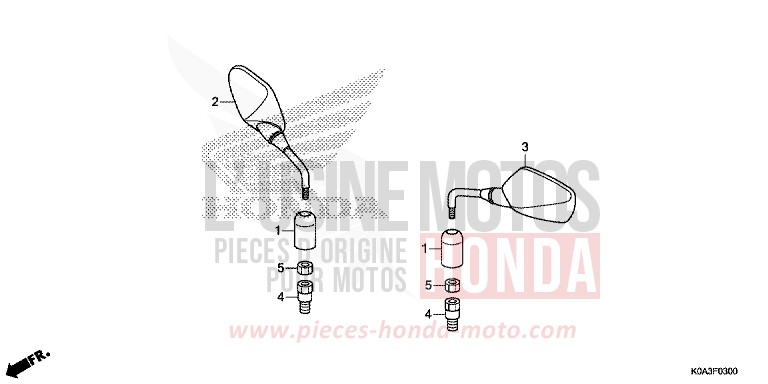 MIROIR de CB300R NOIR (NH1) 2018