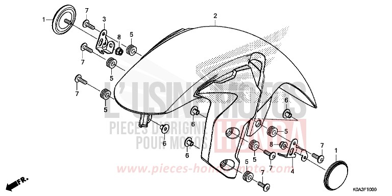 AILE AVANT de CB300R NOIR (NH1) 2018