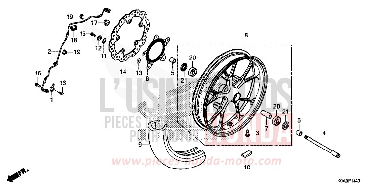 ROUE AVANT de CB300R NOIR (NH1) 2018